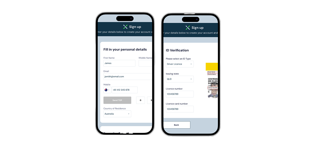 Image of mobile view before